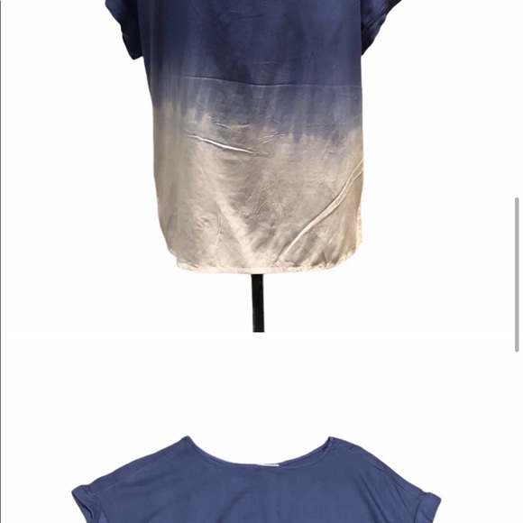 NWT Beach Lunch & Lounge shortsleeved pullover blue white tie dye top size small - Picture 6 of 10